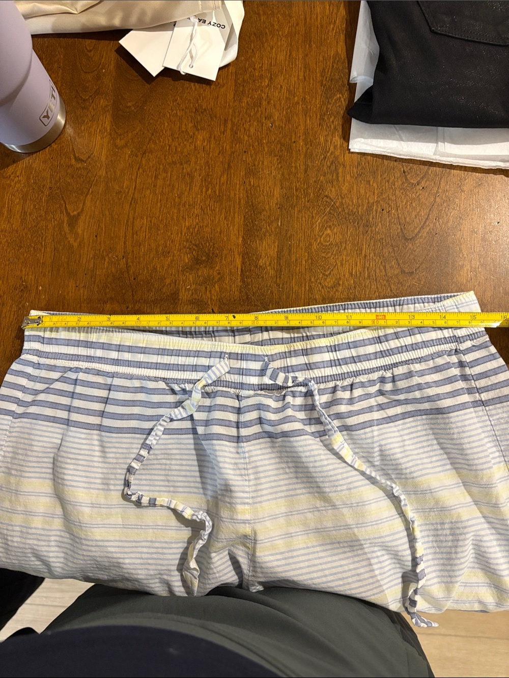 Victoria's Secret Blue and Yellow Striped Cotton Pajama Set - Picture 8 of 8